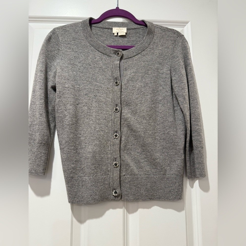 Kate Spade Charcoal Button-Up Cardigan